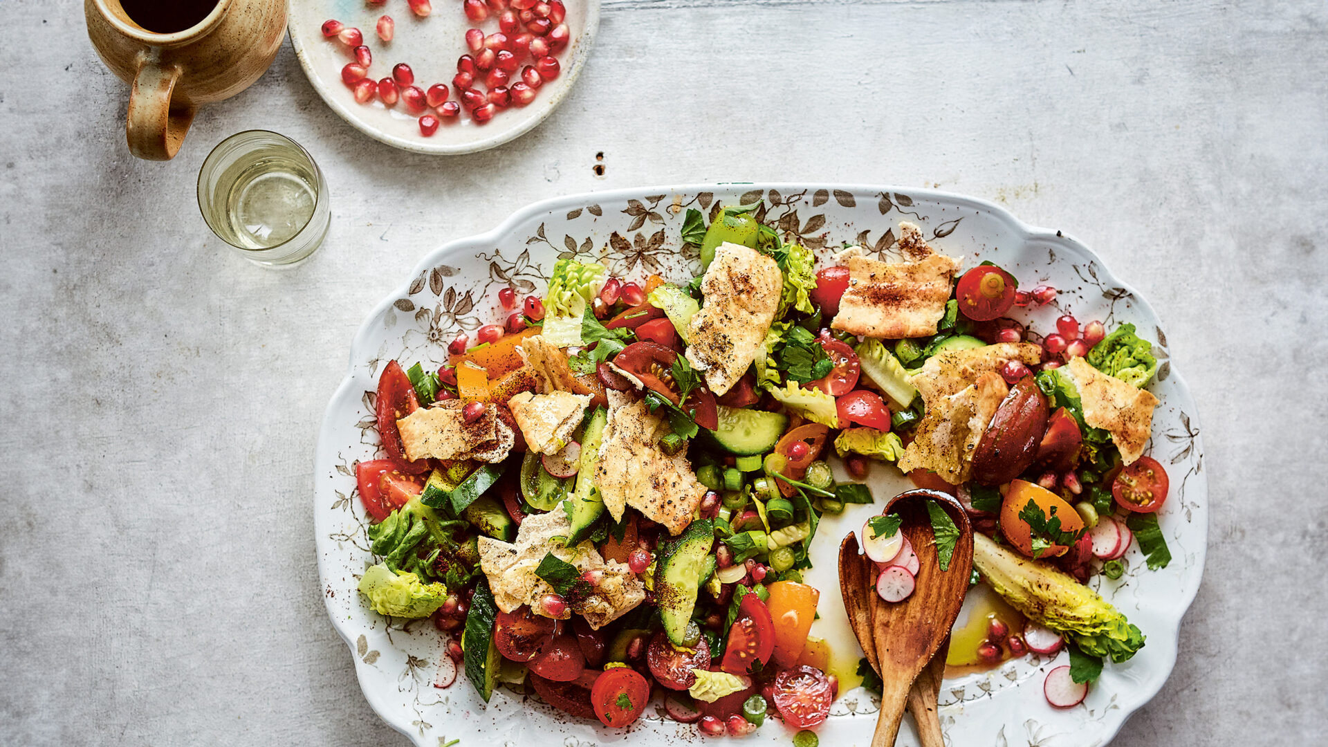 Fattoush met granaatappel