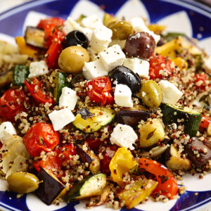 Mediterrane quinoa met geroosterde groenten